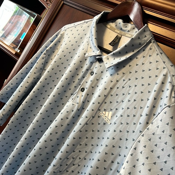 Brand New Adidas Wonder Blue Stretch Tennis Golf Polo with Sun Protection UPF 50 - Picture 1 of 10